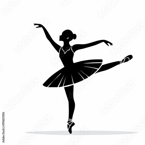 Silhouette of a ballerina in a graceful pose