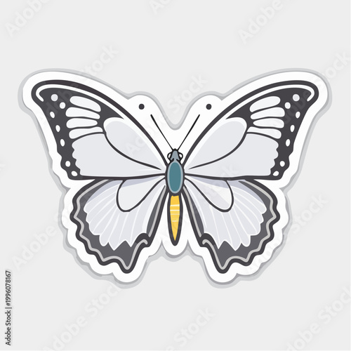 Stylized White Butterfly Illustration