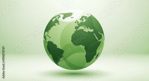 Green Earth Globe Illustration Environmental Sustainability and Global Awareness Concept.