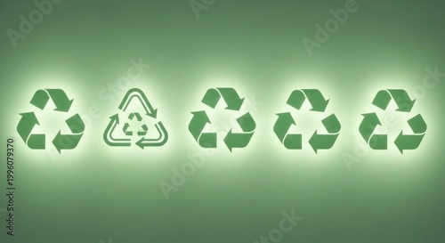 Recycling Symbols in a Row Environmental Sustainability and EcoFriendly Practices.