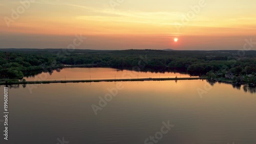 sunset over lake