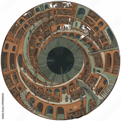 Circular Interior Architecture Spiral Atrium Gallery.
