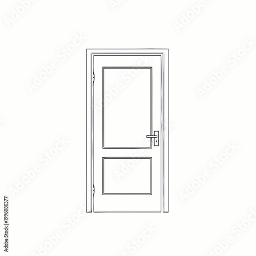 Modern steel door with lock.