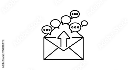 Email Marketing Icon: Sending Messages and Communication Concept