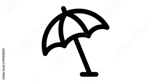 Black beach umbrella icon