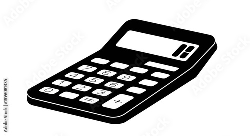 Black calculator with keypad