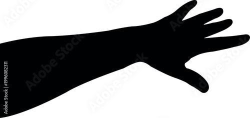 a hand black color silhouette vector