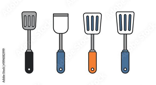 Mini spatula Line art vector minimal abstract illustration