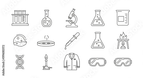 Science laboratory equipment and tools.