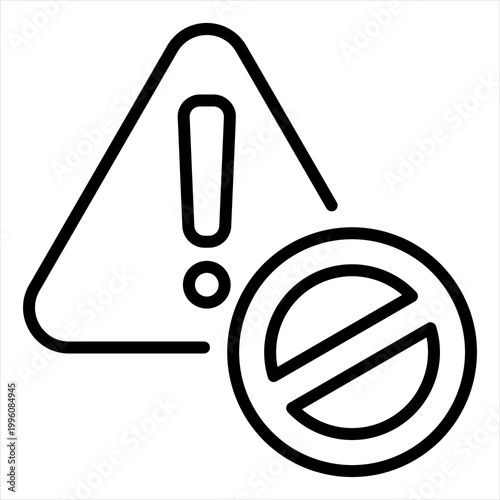 Prohibition Single Icon Line Black