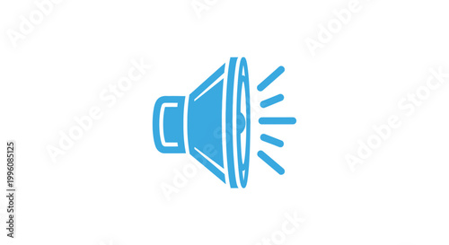 Foto Blue Megaphone Icon Loudspeaker Symbol.