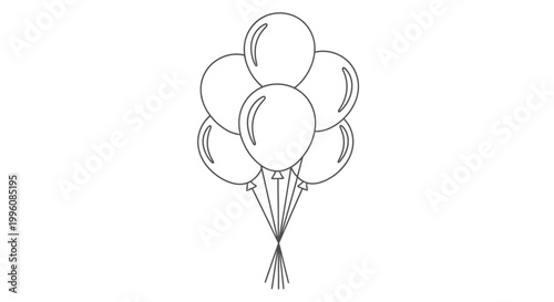 Balloons Tied Together in Bunch.