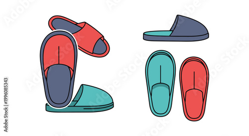 Memory Foam Slippers Line art modern abstract vector
