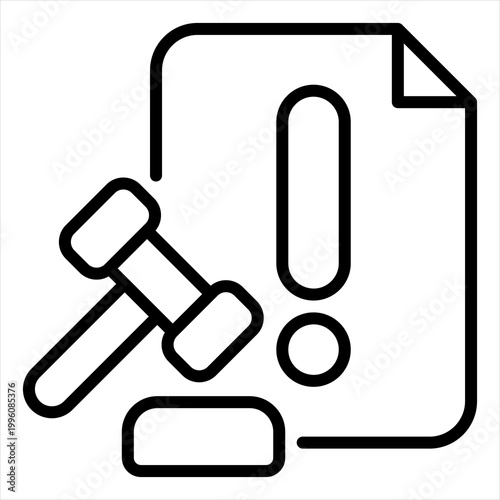 Penalty Single Icon Line Black