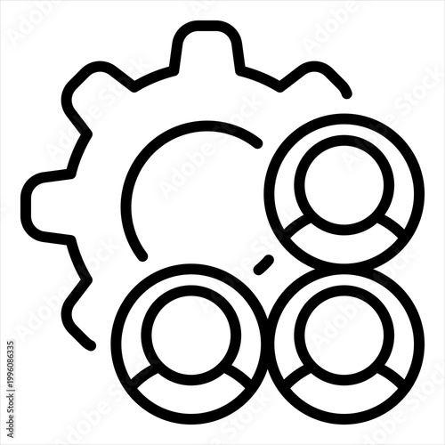 Teamwork Single Icon Line Black