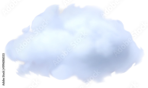 Soft white cumulus cloud isolated on a transparent background, for sky and atmosphere