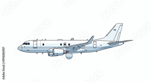 Airplane Commercial Jet Transport Vehicle.