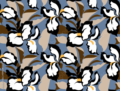 Seamless flowers pattern in vector. Abstract flower pattern design
