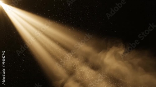 Light Beam Shining Through Dark Space.