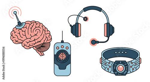 Mind Control Gadgets Line art minimal abstract clean shapes