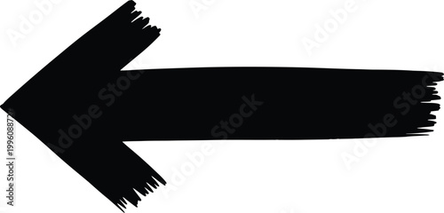 Bold black arrow a hand painted brushstroke directional indicator