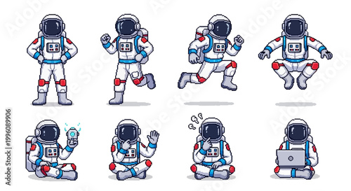 Collection of Astronaut Poses and Activities.