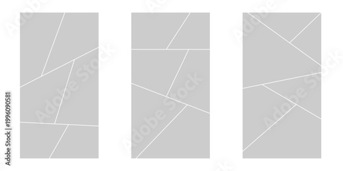 Image collage layout template. Mosaic mood board grid collection. Picture frame set. Photo album concept idea for banner, poster, comic page, flyer, brochure, booklet, memory wall design. Vector pack