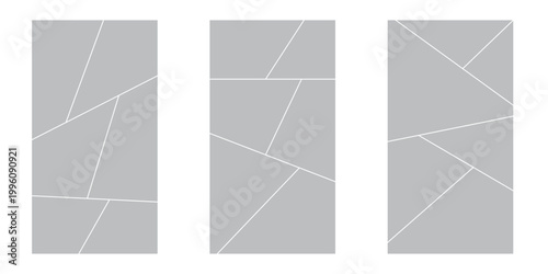 Image collage layout template. Mosaic mood board grid collection. Picture frame set. Photo album concept idea for banner, poster, comic page, flyer, brochure, booklet, memory wall design. Vector pack