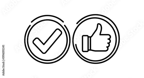 Checkmark and thumbs up icons with text 'final approval' and 'final approve' approval checkmark agreement finished document business communication decision feedback positive verified