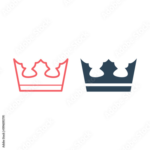 Crown icons set in trendy flat style for your web site design, logo, app, UI. Vector illustration.