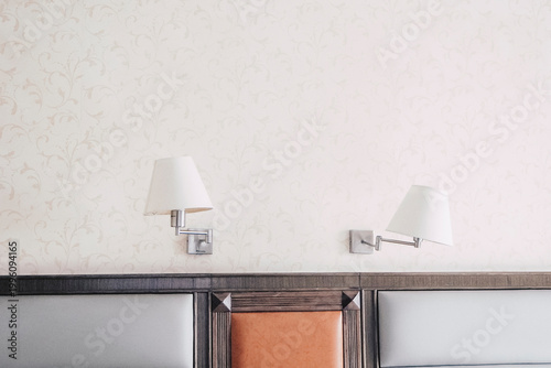 Canvas-taulu Elegant Vintage Double Wall Sconce In Hotel Room