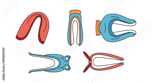 Vaginal Speculum Line art simple color pattern vector