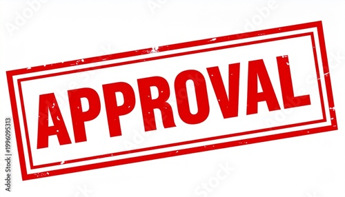 Red Stamp Graphic with APPROVAL Text Showcasing Authorization, Confirmation, and Conceptual Photography Design