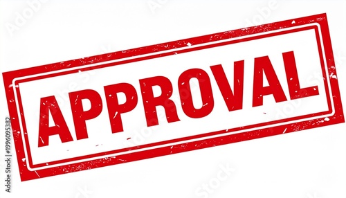 Red Stamp Graphic with APPROVAL Text Showcasing Authorization, Confirmation, and Conceptual Photography Design