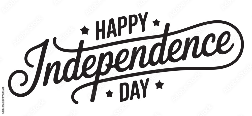 Obraz premium Happy Independence Day Celebration Text