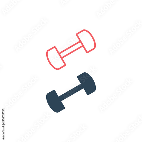 Dumbbell for gym icons set vector sign design illustration.