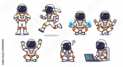Collection of Astronaut Poses and Activities.