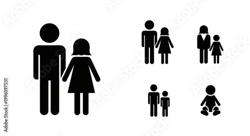 Family Icons Representing Different Generations and Relationships.