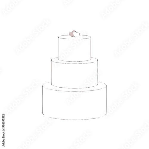 Wedding cake with white frosting.