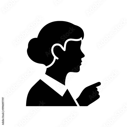 Woman pointing with her finger.