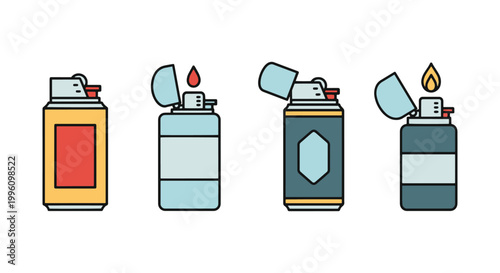 Lighter fluid Line art vector simple clean shapes illustration