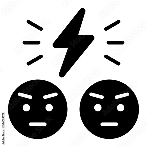 Conflict Single Icon Glyph Black