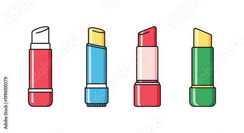 Lip balm Line art vector set creative abstract