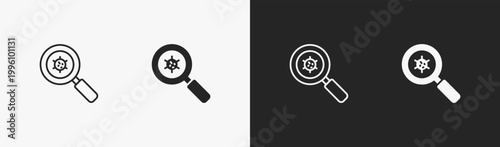 Set of Detect icon in black and white collection