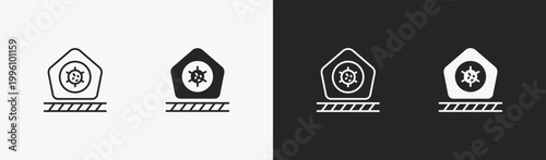 Set of Quarantine icon in black and white collection
