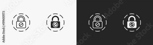 Set of Block icon in black and white collection