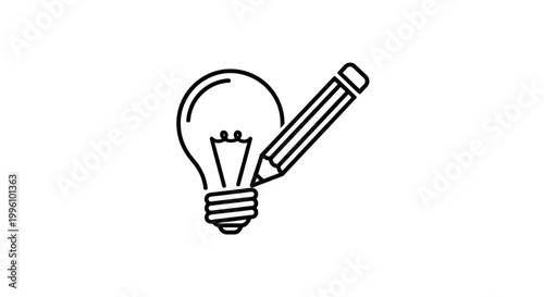 Foto Light Bulb Pencil Creative Idea Symbol.