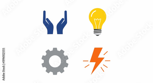 Innovation ideas and technology symbols.