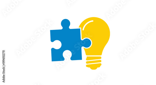 Puzzle piece with light bulb idea.
