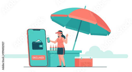 Mobile Payment Declined at Street Vendor Stall